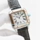 Replica Cartier Santos Automatic Watch Black Dial Brown Leather Strap Rose Gold Bezel (1)_th.jpg